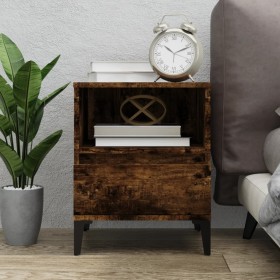 Nachttisch aus geräucherter Eiche, 40 x 35 x 50 cm von vidaXL, Schränke und Lagerung - Ref: Foro24-821820, Preis: 44,03 €, Ra...