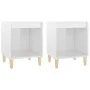 Mesitas de noche 2 unidades blanco brillante 40x35x50 cm de vidaXL, Mesitas de noche - Ref: Foro24-821863, Precio: 57,75 €, D...