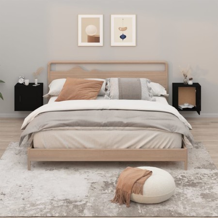 Wall bedside tables 2 pcs black 50x30x47 cm by vidaXL, Nightstands - Ref: Foro24-816867, Price: 53,22 €, Discount: %