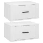 Wand-Nachttische 2 Stück glänzend weiß 50x36x25 cm von vidaXL, Nachttische - Ref: Foro24-816845, Preis: 49,21 €, Rabatt: %