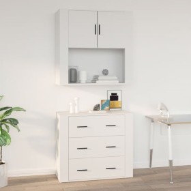 Armario de pared madera contrachapada blanco 80x33x80 cm by vidaXL, Closets and storage - Ref: Foro24-816584, Price: 77,26 €,...