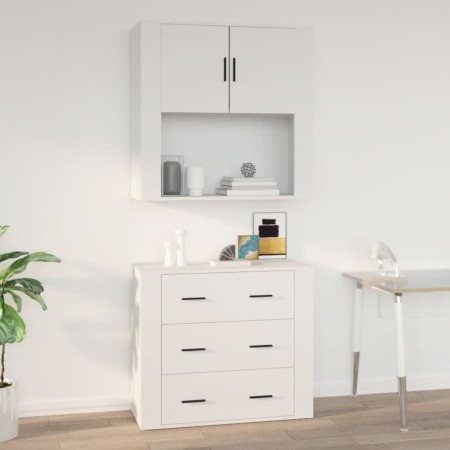Armario de pared madera contrachapada blanco 80x33x80 cm von vidaXL, Schränke und Lagerung - Ref: Foro24-816584, Preis: 76,91...