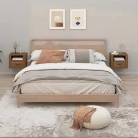 Wall-mounted bedside tables 2 units brown oak 50x36x40 cm by vidaXL, Nightstands - Ref: Foro24-816895, Price: 69,84 €, Discou...