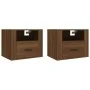Wall-mounted bedside tables 2 units brown oak 50x36x40 cm by vidaXL, Nightstands - Ref: Foro24-816895, Price: 69,83 €, Discou...