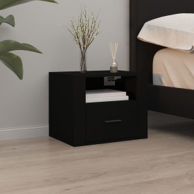 Black wall bedside table 50x36x40 cm by vidaXL, Nightstands - Ref: Foro24-816882, Price: 47,89 €, Discount: %