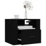 Mesita de noche de pared negro 50x36x40 cm de vidaXL, Mesitas de noche - Ref: Foro24-816882, Precio: 47,30 €, Descuento: %