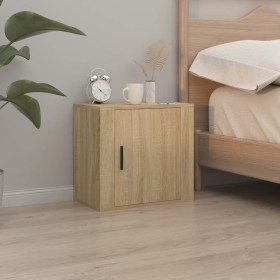 Mesita de noche de pared color roble Sonoma 50x30x47 cm de vidaXL, Mesitas de noche - Ref: Foro24-816870, Precio: 35,83 €, De...