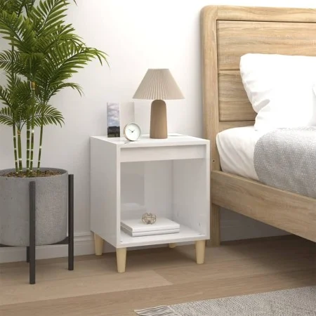 Nachttisch aus glänzend weißem Sperrholz, 40 x 35 x 50 cm von vidaXL, Nachttische - Ref: Foro24-821862, Preis: 34,49 €, Rabat...