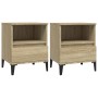Mesitas de noche 2 unidades roble Sonoma 40x35x50 cm de vidaXL, Armarios y almacenamiento - Ref: Foro24-821817, Precio: 78,31...