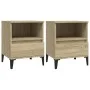 Nachttische 2 Einheiten Sonoma-Eiche 40x35x50 cm von vidaXL, Schränke und Lagerung - Ref: Foro24-821817, Preis: 77,32 €, Raba...