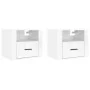 Wall bedside tables 2 pcs glossy white 50x36x40 cm by vidaXL, Nightstands - Ref: Foro24-816885, Price: 84,58 €, Discount: %