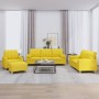 Juego de sofás con cojines 4 piezas tela amarillo claro