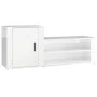 Mueble zapatero madera contrachapada blanco brillo 130x35x54 cm de vidaXL, Zapateros y organizadores de calzado - Ref: Foro24...