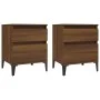 Mesitas de noche 2 unidades roble marrón 40x35x50 cm de vidaXL, Taquillas y armarios de almacenamiento - Ref: Foro24-821857, ...