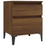Mesitas de noche 2 unidades roble marrón 40x35x50 cm de vidaXL, Taquillas y armarios de almacenamiento - Ref: Foro24-821857, ...