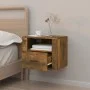 Mesita de noche de pared roble ahumado 50x36x40 cm de vidaXL, Mesitas de noche - Ref: Foro24-816890, Precio: 45,12 €, Descuen...