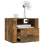 Mesita de noche de pared roble ahumado 50x36x40 cm de vidaXL, Mesitas de noche - Ref: Foro24-816890, Precio: 45,12 €, Descuen...