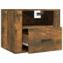 Mesita de noche de pared roble ahumado 50x36x40 cm de vidaXL, Mesitas de noche - Ref: Foro24-816890, Precio: 45,12 €, Descuen...