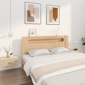 Mesitas de noche de pared 2 uds color roble Sonoma 50x36x25 cm by vidaXL, Nightstands - Ref: Foro24-816847, Price: 65,67 €, D...