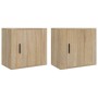 Mesitas de noche de pared 2 uds color roble Sonoma 50x30x47 cm de vidaXL, Mesitas de noche - Ref: Foro24-816871, Precio: 44,1...