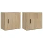 Mesitas de noche de pared 2 uds color roble Sonoma 50x30x47 cm de vidaXL, Mesitas de noche - Ref: Foro24-816871, Precio: 43,7...