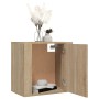 Mesitas de noche de pared 2 uds color roble Sonoma 50x30x47 cm de vidaXL, Mesitas de noche - Ref: Foro24-816871, Precio: 44,1...