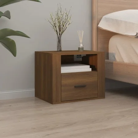 Brown oak wall bedside table 50x36x40 cm by vidaXL, Nightstands - Ref: Foro24-816894, Price: 46,57 €, Discount: %