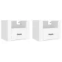 Wall-mounted bedside tables 2 units white 50x36x40 cm by vidaXL, Nightstands - Ref: Foro24-816881, Price: 69,97 €, Discount: %
