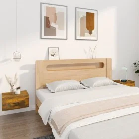 Wall bedside tables 2 pcs smoked oak color 50x36x25 cm by vidaXL, Nightstands - Ref: Foro24-816851, Price: 47,41 €, Discount: %