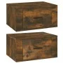 Wand-Nachttische, 2 Stück, Farbe Eiche geräuchert, 50 x 36 x 25 cm von vidaXL, Nachttische - Ref: Foro24-816851, Preis: 47,41...