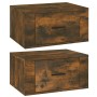 Wand-Nachttische, 2 Stück, Farbe Eiche geräuchert, 50 x 36 x 25 cm von vidaXL, Nachttische - Ref: Foro24-816851, Preis: 53,19...