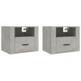 Wand-Nachttische 2 Stück betongrau 50x36x40 cm von vidaXL, Nachttische - Ref: Foro24-816889, Preis: 68,64 €, Rabatt: %