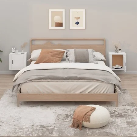 Mesitas de noche de pared 2 uds blanco brillante 50x30x47 cm de vidaXL, Mesitas de noche - Ref: Foro24-816869, Precio: 55,71 ...