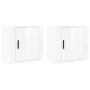 Wall-mounted bedside tables 2 units glossy white 50x30x47 cm by vidaXL, Nightstands - Ref: Foro24-816869, Price: 56,29 €, Dis...