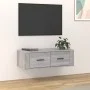 Sonoma gray plywood hanging TV cabinet 80x36x25 cm by vidaXL, TV Furniture - Ref: Foro24-816838, Price: 49,92 €, Discount: %