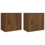 Wall bedside tables 2 pcs brown oak 50x30x47 cm by vidaXL, Nightstands - Ref: Foro24-816879, Price: 61,31 €, Discount: %