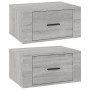 Wand-Nachttische 2 Stück grau Sonoma 50x36x25 cm von vidaXL, Nachttische - Ref: Foro24-816853, Preis: 55,18 €, Rabatt: %