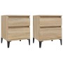 Nachttische 2 Einheiten Sonoma-Eiche 40x35x50 cm von vidaXL, Schließfächer und Lagerschränke - Ref: Foro24-821849, Preis: 82,...