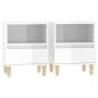 Mesitas de noche 2 unidades blanco brillante 40x35x50 cm de vidaXL, Mesitas de noche - Ref: Foro24-821799, Precio: 89,82 €, D...