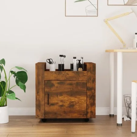 Smoked oak plywood desk cart 60x45x60 cm by vidaXL, Cars and islands - Ref: Foro24-816613, Price: 49,53 €, Discount: %
