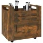 Carrito de escritorio contrachapada roble ahumado 60x45x60 cm de vidaXL, Carros e islas - Ref: Foro24-816613, Precio: 49,53 €...