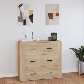 Sideboard aus Sonoma-Eichensperrholz, 80 x 33 x 70 cm von vidaXL, Sideboards - Ref: Foro24-816579, Preis: 95,25 €, Rabatt: %