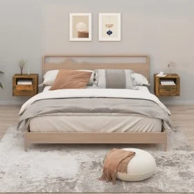 Mesitas de noche de pared 2 uds roble ahumado 50x36x40 cm de vidaXL, Mesitas de noche - Ref: Foro24-816891, Precio: 77,45 €, ...