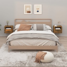 Wand-Nachttische 2 Stück geräucherte Eiche 50x36x40 cm von vidaXL, Nachttische - Ref: Foro24-816891, Preis: 78,42 €, Rabatt: %