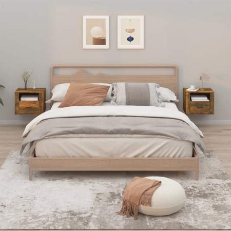 Wall bedside tables 2 pcs smoked oak 50x36x40 cm by vidaXL, Nightstands - Ref: Foro24-816891, Price: 78,34 €, Discount: %