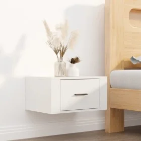 Glossy white wall bedside table 50x36x25 cm by vidaXL, Nightstands - Ref: Foro24-816844, Price: 28,70 €, Discount: %