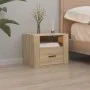 Mesita de noche de pared roble Sonoma 50x36x40 cm de vidaXL, Mesitas de noche - Ref: Foro24-816886, Precio: 57,91 €, Descuent...