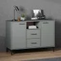 OSLO sideboard with metal legs solid gray wood 113x40x77 cm by vidaXL, Sideboards - Ref: Foro24-351019, Price: 116,33 €, Disc...