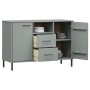 OSLO sideboard with metal legs solid gray wood 113x40x77 cm by vidaXL, Sideboards - Ref: Foro24-351019, Price: 117,44 €, Disc...