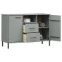 OSLO sideboard with metal legs solid gray wood 113x40x77 cm by vidaXL, Sideboards - Ref: Foro24-351019, Price: 116,33 €, Disc...